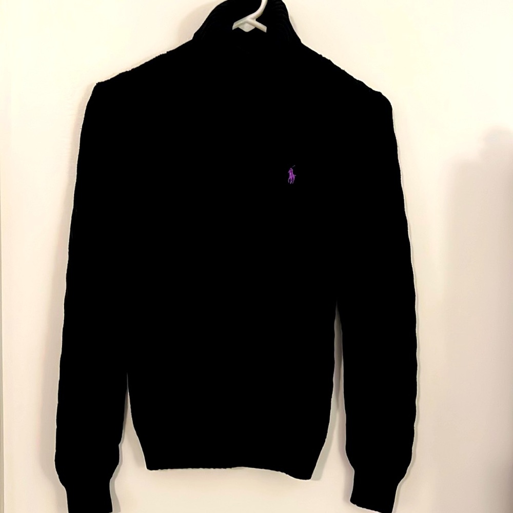 Knitted Turtleneck Black Sweater by Ralph Lauren Sport